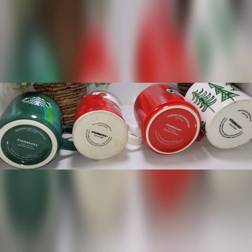 3 STARBUCKS COFFEE / TEA MUGS,  Christmas , holiday, Winter